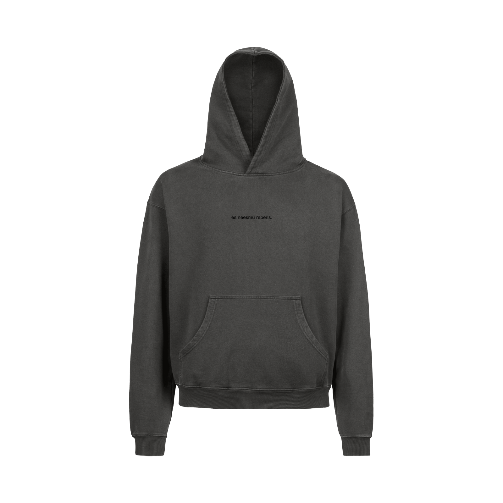 "es neesmu reperis." Washed Black Hoodie