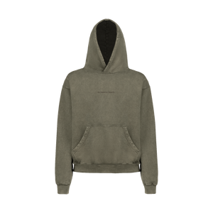 "es neesmu reperis." Washed Olive Hoodie