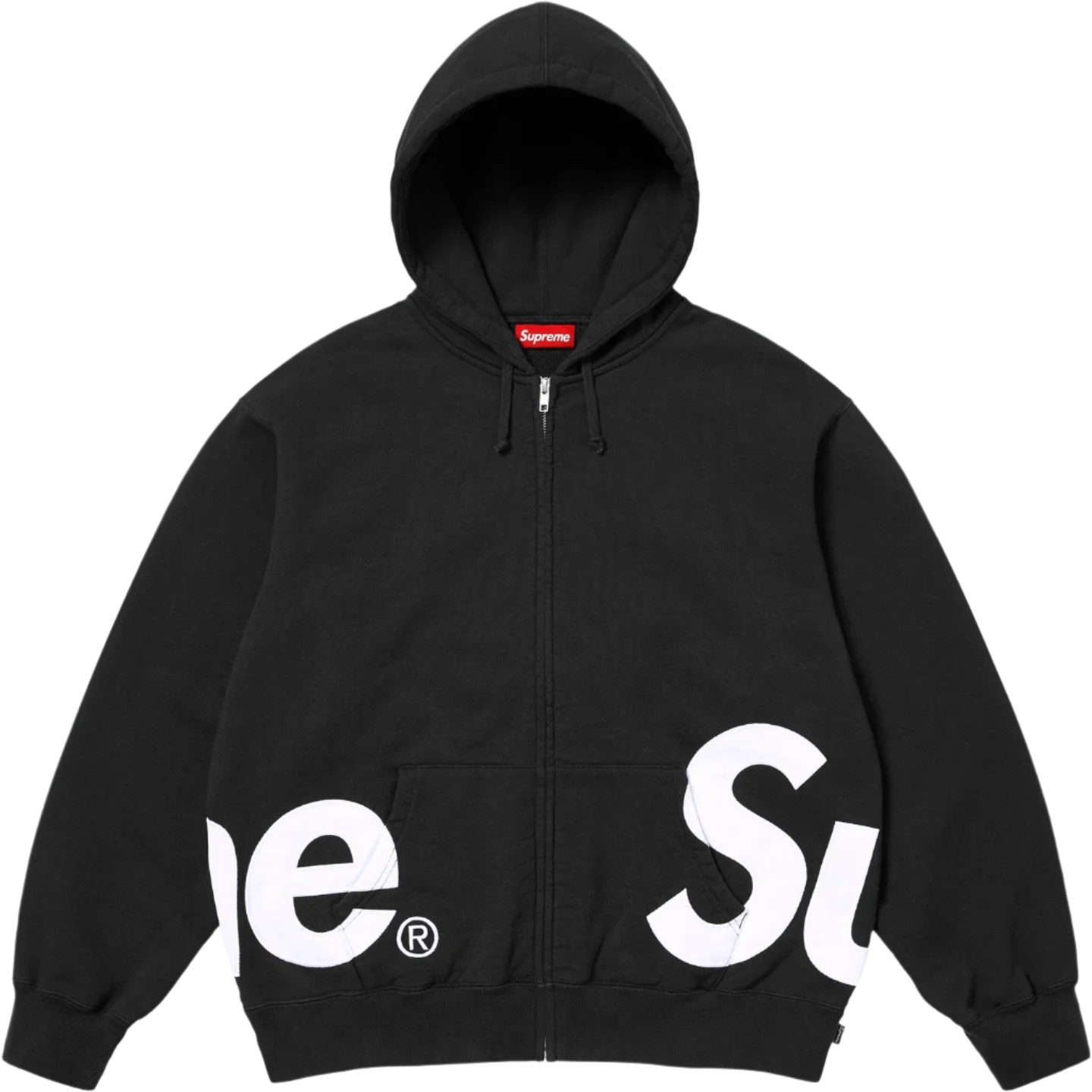 Supreme Big Logo Zip Up Hooded Sweatshirt