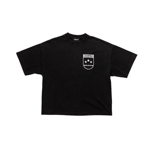 "Crest" Washed Black Boxy T-Shirt