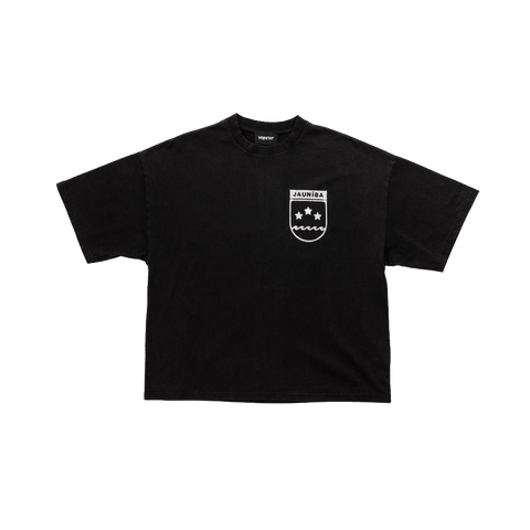 "Crest" Washed Black Boxy T-Shirt