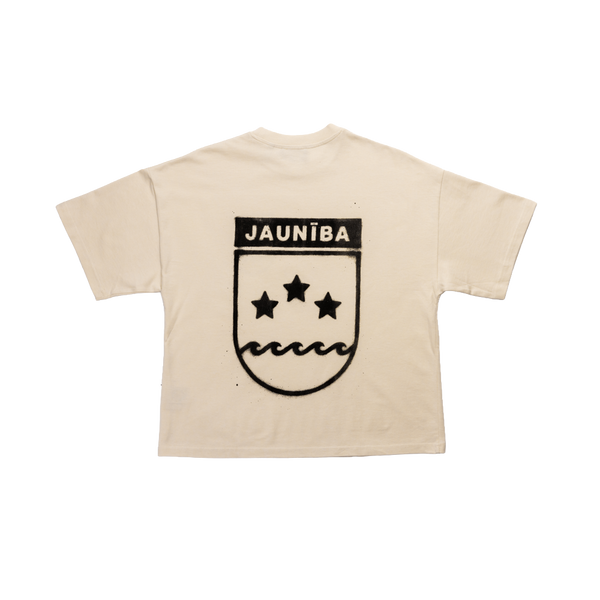 "Crest" Cream Boxy T-Shirt