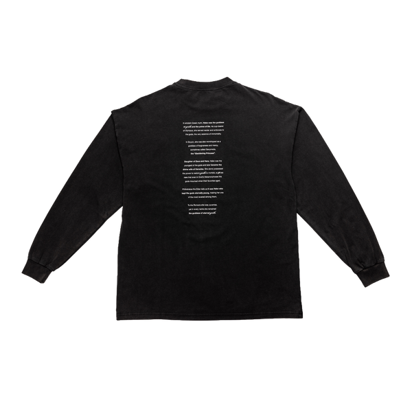 "Hebe" Washed Black Longsleeve Tee