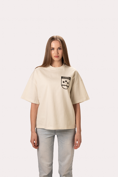 "Crest" Cream Boxy T-Shirt