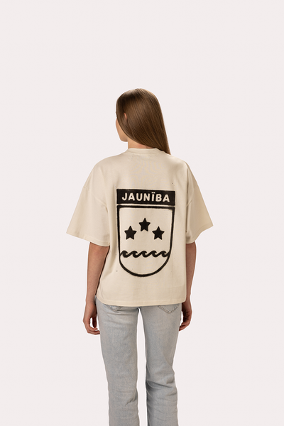 "Crest" Cream Boxy T-Shirt