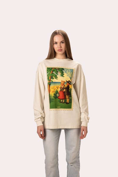 "Seaside" Cream Longsleeve Tee