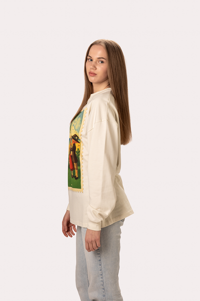 "Seaside" Cream Longsleeve Tee