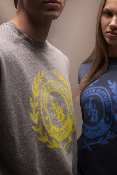 "JNB" Grey Marl Crewneck Sweater