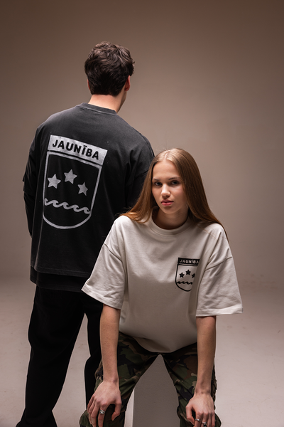 "Crest" Cream Boxy T-Shirt