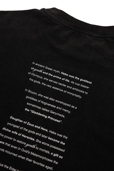 "Hebe" Washed Black Longsleeve Tee