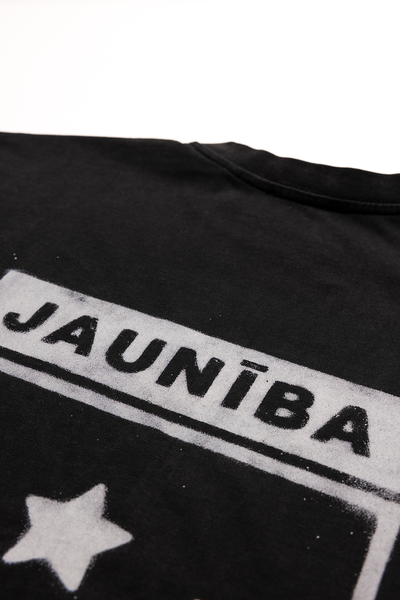 "Crest" Washed Black Boxy T-Shirt