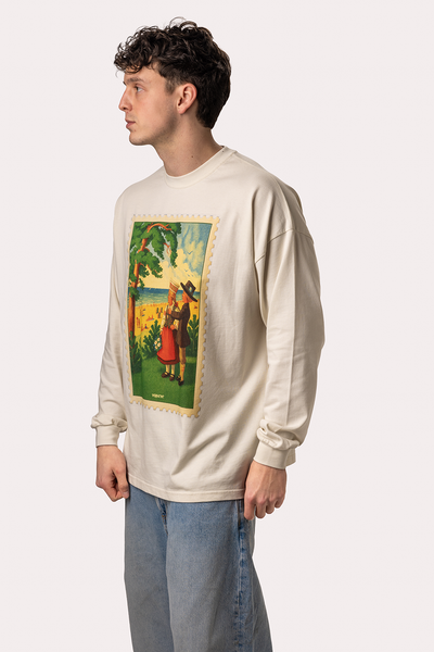 "Seaside" Cream Longsleeve Tee