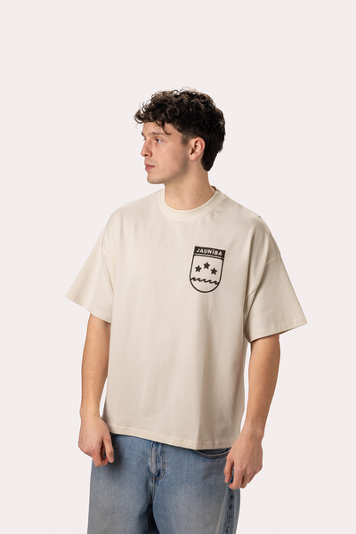 "Crest" Cream Boxy T-Shirt