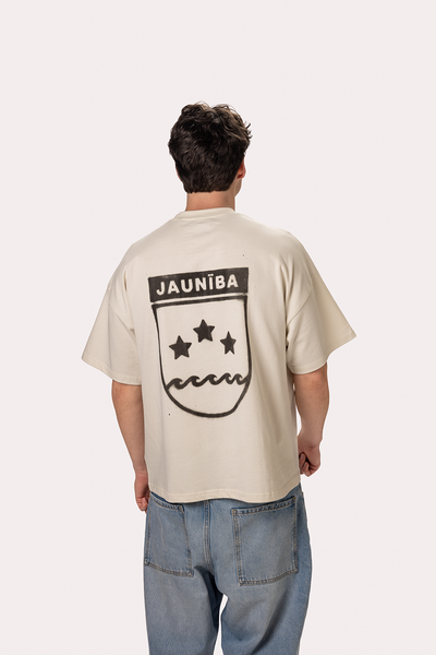 "Crest" Cream Boxy T-Shirt