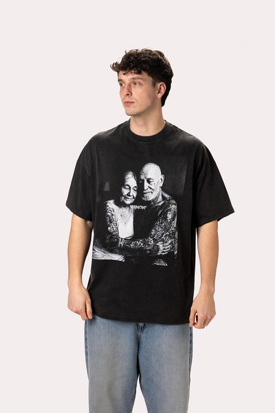 "Forever Young" Washed Black T-Shirt