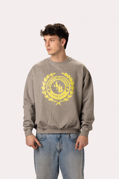 "JNB" Grey Marl Crewneck Sweater