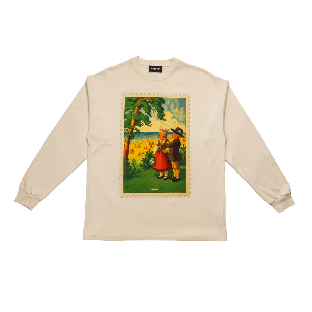 "Seaside" Cream Longsleeve Tee